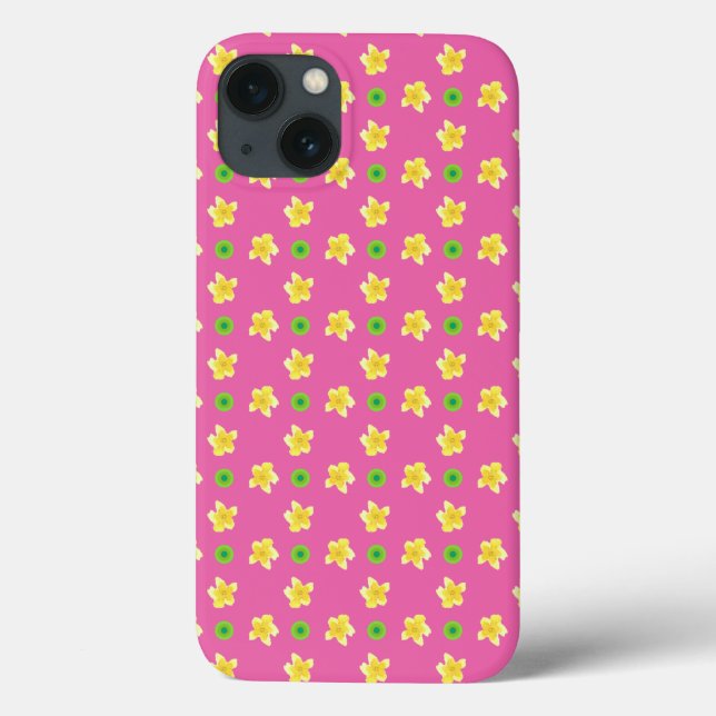 Case-Mate iPad Case: Primroses on Deep Pink Case-Mate iPhone Case (Back)