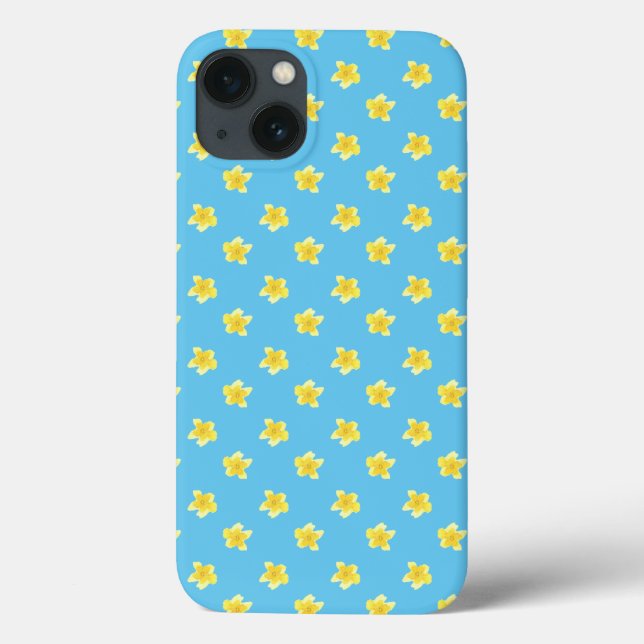 Case-Mate iPad Mini Case: Primroses on Turquoise Case-Mate iPhone Case (Back)
