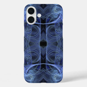 iPhone 16 Plus Bleu Fractal-ajuste pour tous les coques
