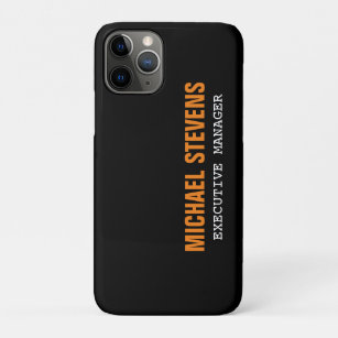 Case-Mate iPhone Case Gras Texte noir blanc orange élégant professionnel