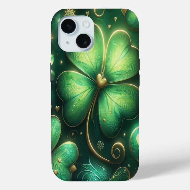 Case-Mate iPhone Coques Shamrocks Emerald Green (Verso)