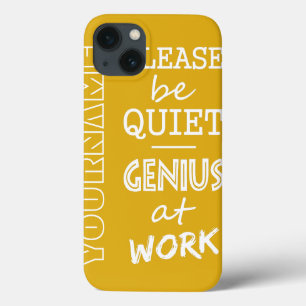 Génie au travail monogramme personnalisé et coques