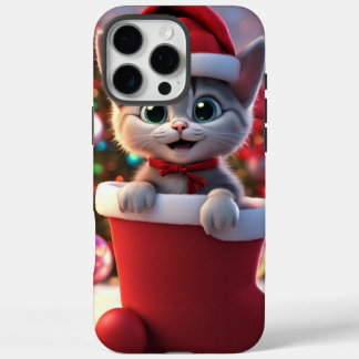Case-Mate Phone Case, Cute kitten Christmas Design iPhone 16 Pro Max Case