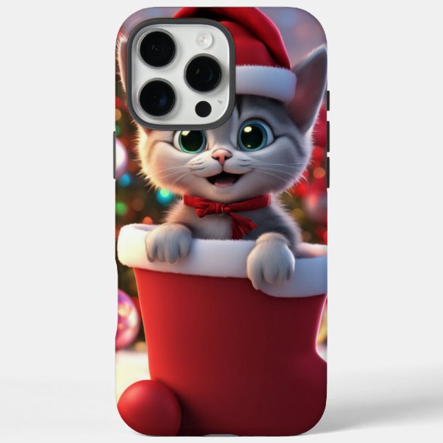 Case-Mate Phone Case, Cute kitten Christmas Design Case-Mate iPhone Case (Back)