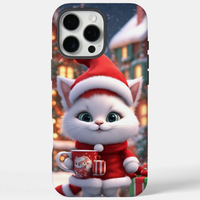 Case-Mate Phone Case, Cute kitten Christmas Design iPhone Case (Back)