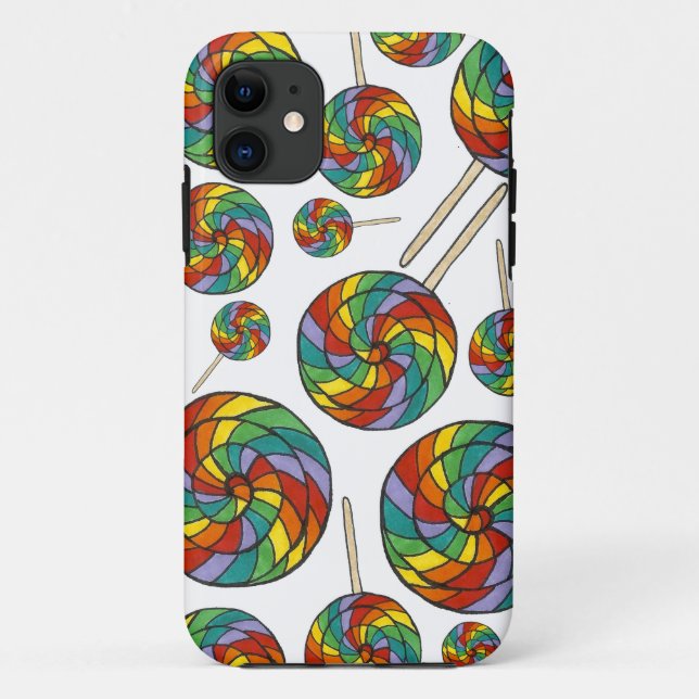 Case-Mate Pour iPhone Rainbow Swirl Lollipop Lollipops Candy Pride Coque (Dos)