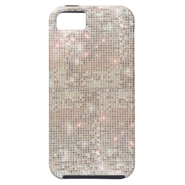 Case-Mate Silver Sequins iPhone 5 Tough Coque (Dos)