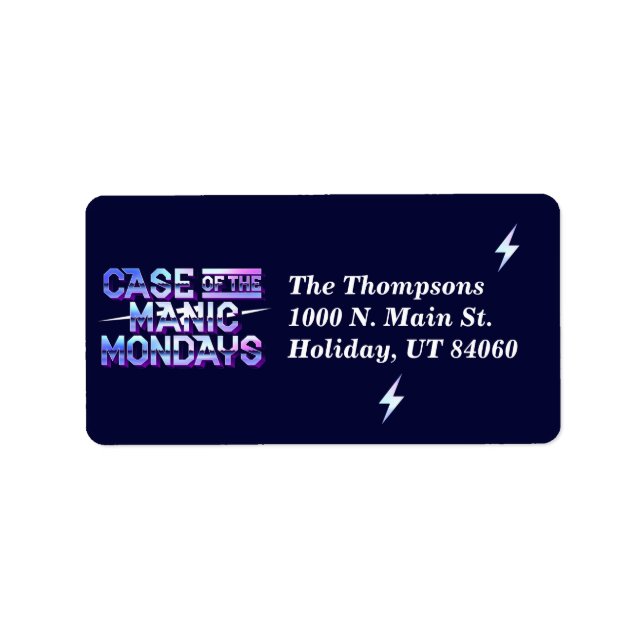 Case of the Manic Mondays / Return Address Labels (Front)