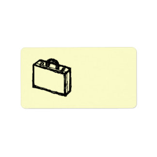 Case Sketch. Black and Cream. Suitcase, Briefcase Label
