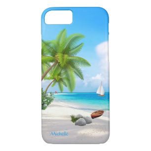 Case: Tropical Beach w/ Name Case-Mate iPhone Case