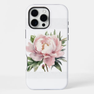 Case with watercolor print of pink peony