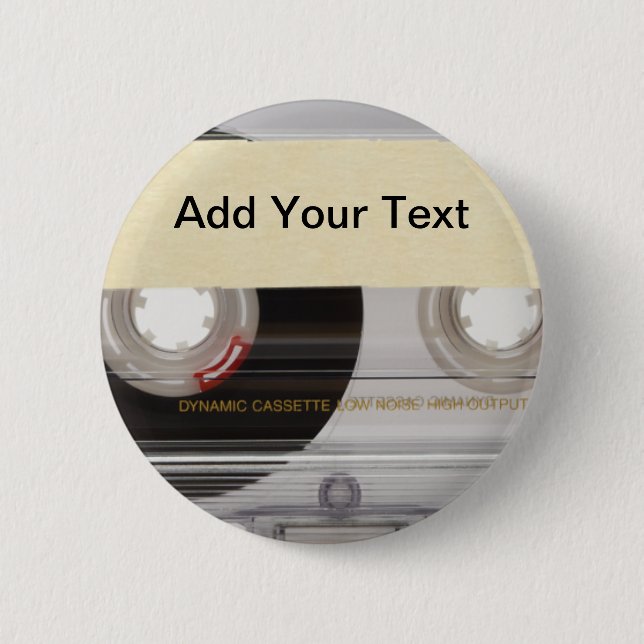 Casette Tape 2 Inch Round Button (Front)