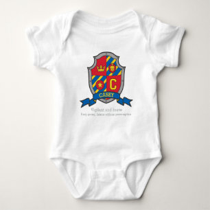 Casey boys C name & meaning knights shield Baby Bodysuit