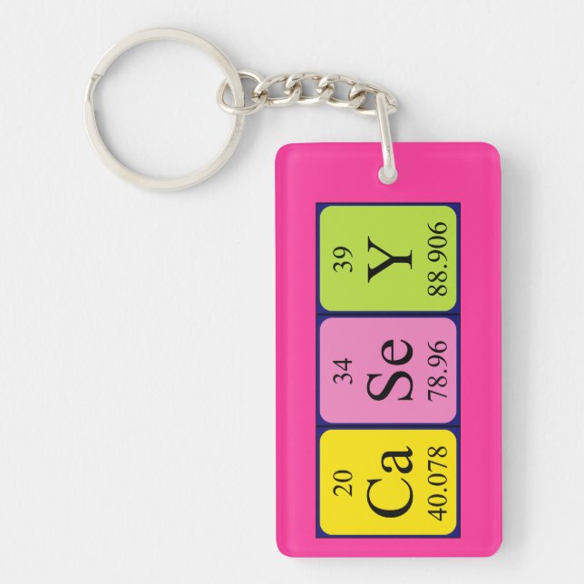 Casey periodic table name keyring (Front)