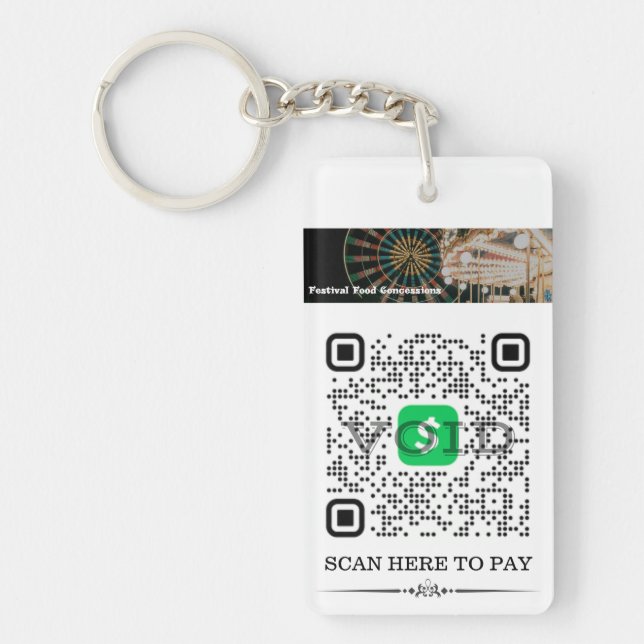 Cash App & Venmo QR Code Personalized Keychain (Front)