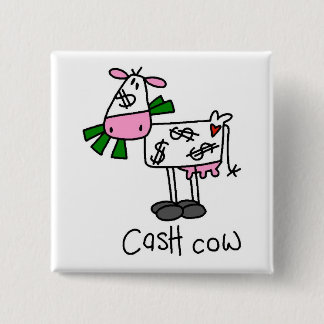Cash Cow Tshirts and Gifts 2 Inch Square Button