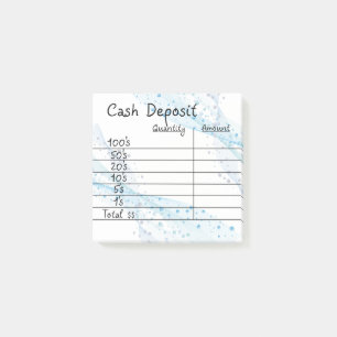 Cash Deposit Post-it Notes