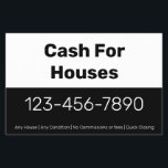 Cash For Houses Black White Phone Number Your Text Flyer<br><div class="desc">A promotional flyer makes it easy to get the word out about your business. You can edit the text to show a business name, phone number, and a custom message. All text can be edited or deleted. The top half is white with black text. The bottom portion is black with...</div>