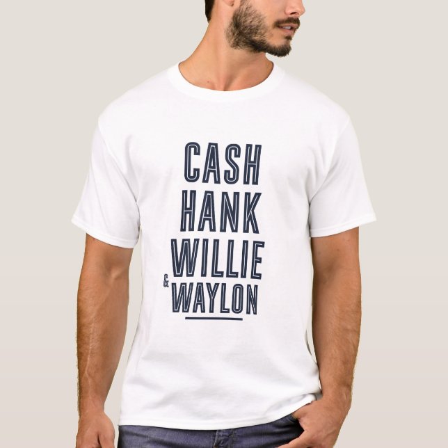 Cash Hank Willie and Waylon Country Side Music T-Shirt (Front)