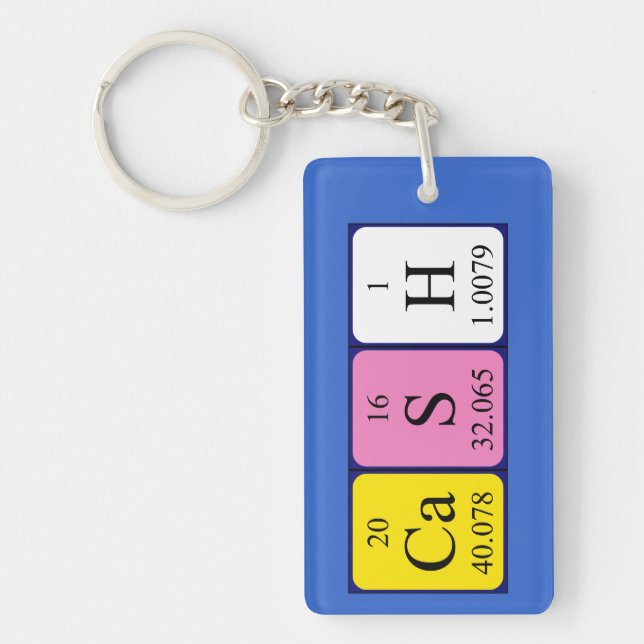 Cash periodic table name keyring (Front)