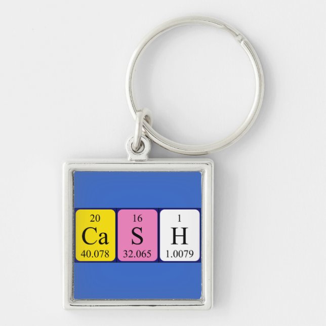Cash periodic table name keyring (Front)