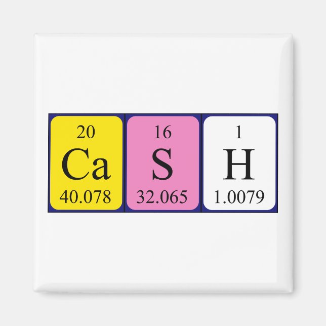 Cash periodic table name magnet (Front)