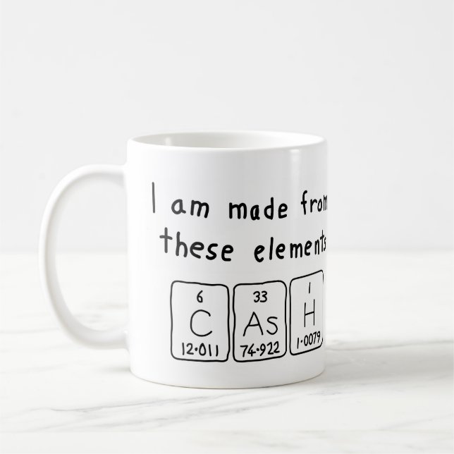 Cash periodic table name mug (Left)