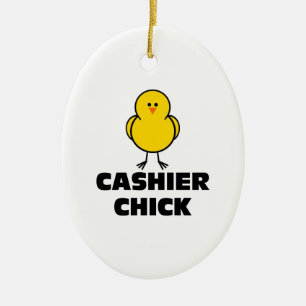 Cashier Chick Ceramic Ornament