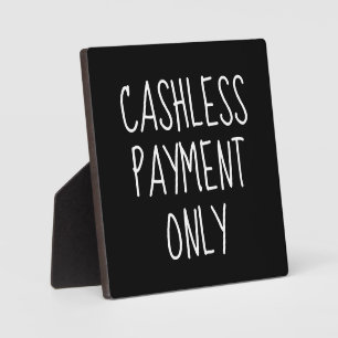 Cashless Payment Only Sign, Small Tabletop Plaque