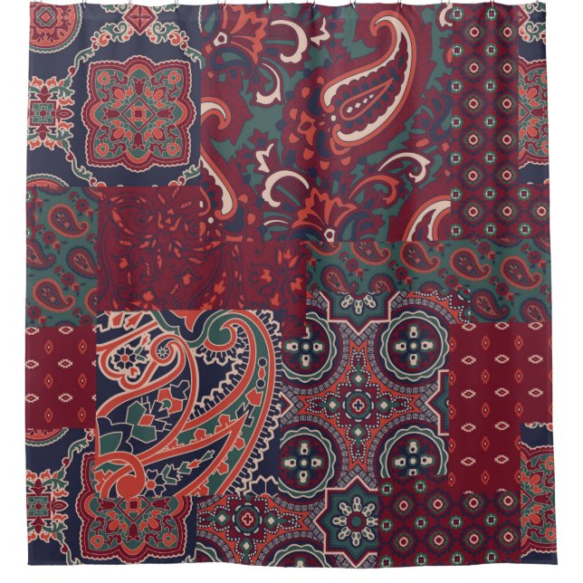 cashmere paisley silk fabric patchwork abstract vi (Front)