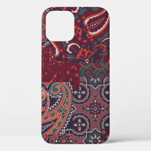 cashmere paisley silk fabric patchwork abstract vi iPhone 12 case