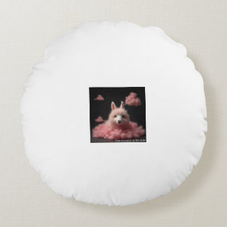 Cashmere Pink Dog Round Pillow