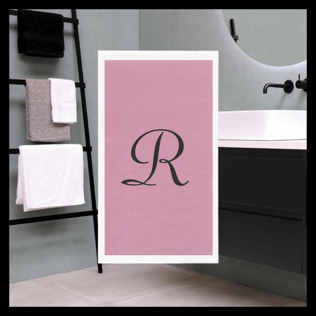 Cashmere Rose Pink Monogrammed Minimalist Pastel Napkin (Creator Uploaded)