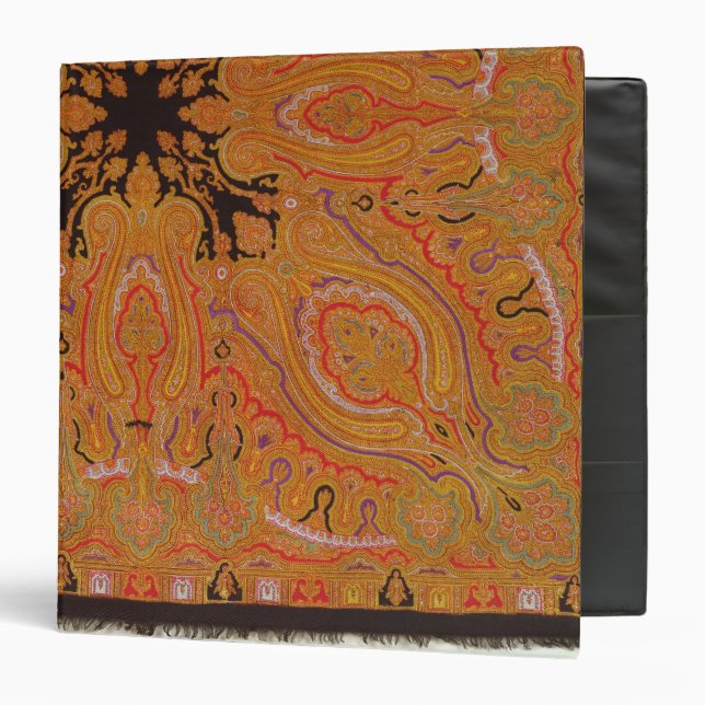 Cashmere scarf, c.1870-80 binder (Front/Inside)