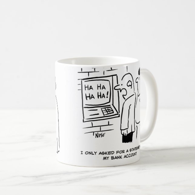 Cashpoint - Two Funny Banking Cartoons. Banker Coffee Mug (Front Right)