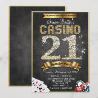 Casino 21ème Gold Diamond Invitation Anniversaire