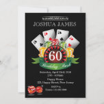 Casino 60th Birthday Invitation - any age<br><div class="desc">This Invitation perfect for adult birthday party. Customize your own details to these special theme invitations!</div>