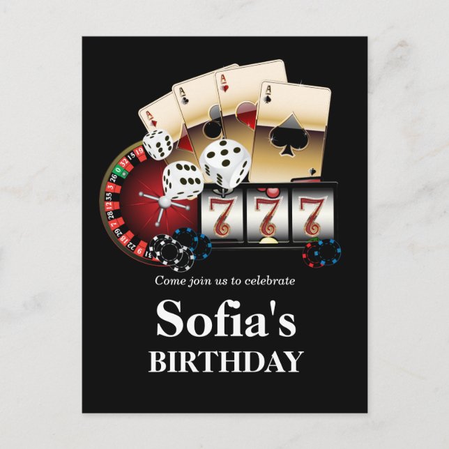 casino adulte jeu anniversaire Carte postale (Devant)