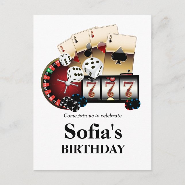casino adulte jeu anniversaire Carte postale (Devant)