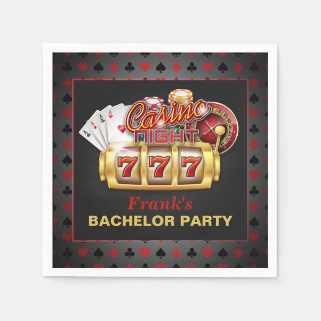 Casino Bachelor Party Paper Napkins (Front)