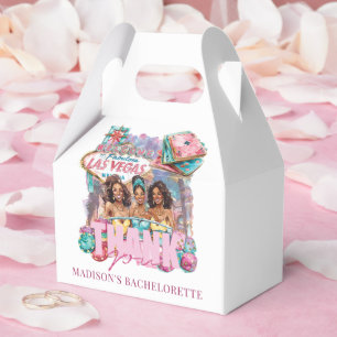 Casino Bachelorette Luxury Pink Afro Girls Favor Box