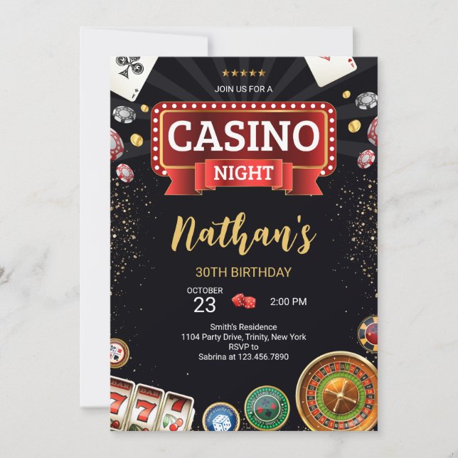 Casino Birthday Invitation (Front)