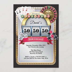Casino Birthday Invitation Poker Playing Card