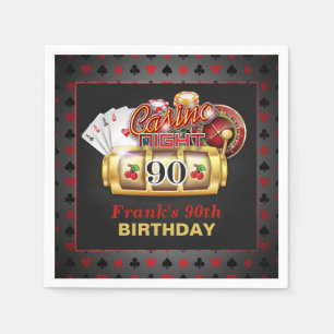Casino Birthday Paper Napkins - 90th Birthday