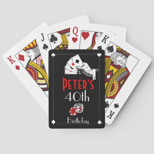 Casino Birthday Party Favours Playing Cards (Back)