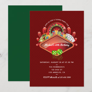 Casino Birthday Party invitation