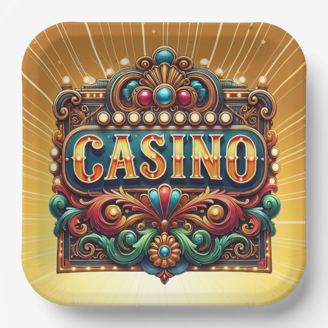 CASINO . CARDS . BINGO PAPER PLATE (Front)