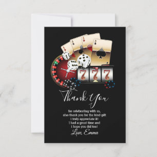 casino, carte de remerciements de poker