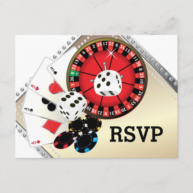 casino, casino night, Postcard RSVP (Front)