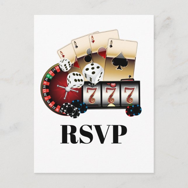 casino, casino night, Postcard RSVP (Front)